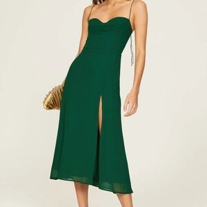 Reformation Juliette Dress in Emerald green